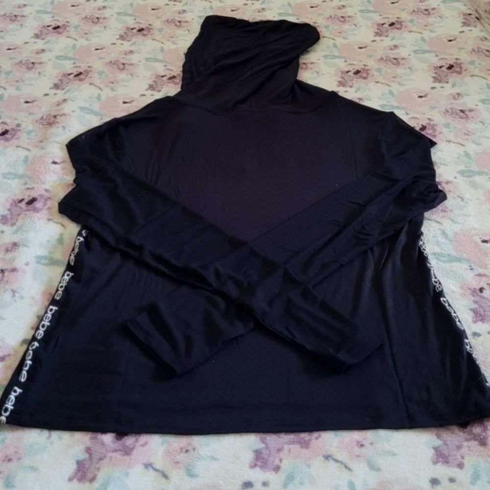 bebe Black🖤 Mini Logo Tape Lightweight Hoodie - NWT - Picture 15 of 16